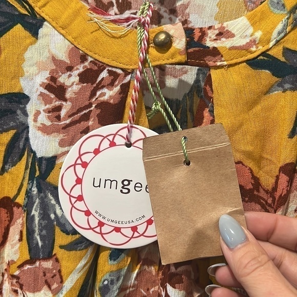UMGEE marigold floral boho trapeze dress nwt size medium - Picture 6 of 9
